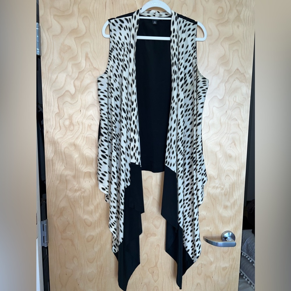 DKNY Leopard Waterfall Vest
